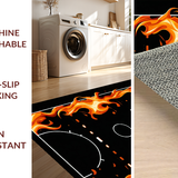 Ultra Soft Area Rug, Non Slip, Stain Resistant, Washable Area Rugs for Living Room, Bedroom, Sporty Modern Graphic Design(Orange)