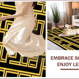 Geometric Retro Black Gold Motif(Black)