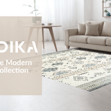 Ultra Soft Area Rug, Non Slip, Stain Resistant, Washable Area Rugs for Living Room, Bedroom, Striking Contemporary Tiled Arrangement(Beige)
