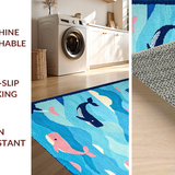 Ultra Soft Area Rug, Non Slip, Stain Resistant, Washable Area Rugs for Living Room, Bedroom, Lively Coastal Escape Imagery(Blue)