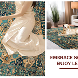 Ultra Soft Area Rug, Non Slip, Stain Resistant, Washable Area Rugs for Living Room, Bedroom, Artistic Vintage Tiled Arrangement(Beige)