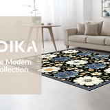 Vibrant Tiled Botanical Arrangement(Black)