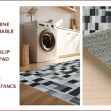 Ultra Soft Area Rug, Non Slip, Stain Resistant, Washable Area Rugs for Living Room, Bedroom, Stylish Minimalist Lattice Arrangement(Gray)