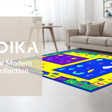 Ultra Soft Area Rug, Non Slip, Stain Resistant, Washable Area Rugs for Living Room, Bedroom, Vibrant Geometric Alphabet Aesthetic(Yellow)