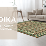 Ultra Soft Area Rug, Non Slip, Stain Resistant, Washable Area Rugs for Living Room, Bedroom, Elegant Linear Wave Motif(Brown)