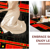 Ultra Soft Area Rug, Non Slip, Stain Resistant, Washable Area Rugs for Living Room, Bedroom, Sleek Futuristic Patterned Design(Red)