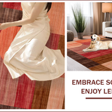 Ultra Soft Area Rug, Non Slip, Stain Resistant, Washable Area Rugs for Living Room, Bedroom, Vibrant Modern Artistic Expression(Red)