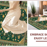 Ultra Soft Area Rug, Non Slip, Stain Resistant, Washable Area Rugs for Living Room, Bedroom, Green Embroidered Arabic Meditation Room Prayer Rug(Green)