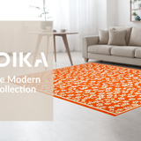 Ultra Soft Area Rug, Non Slip, Stain Resistant, Washable Area Rugs for Living Room, Bedroom, Artful Cheerful Botanical Print(Orange)
