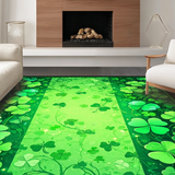 Ultra Soft Area Rug, Non Slip, Stain Resistant, Washable Area Rugs for Living Room, Bedroom, Cozy White and Green Palette(Green)