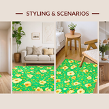 Ultra Soft Area Rug, Non Slip, Stain Resistant, Washable Area Rugs for Living Room, Bedroom, Lively Nature-Inspired Modern Look(Green)