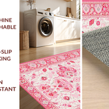 Elegant Low Pile Flower Motif(Pink)