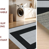 Ultra Soft Area Rug, Non Slip, Stain Resistant, Washable Area Rugs for Living Room, Bedroom, Sleek Abstract Patterned Composition(Black)
