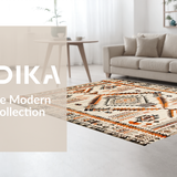 Ultra Soft Area Rug, Non Slip, Stain Resistant, Washable Area Rugs for Living Room, Bedroom, Vintage Cozy Diamond Arrangement(Orange)