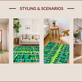 Ultra Soft Area Rug, Non Slip, Stain Resistant, Washable Area Rugs for Living Room, Bedroom, Colorful Car Track Nursery Rug with Friction Vehicles(Green)