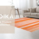 Ultra Soft Area Rug, Non Slip, Stain Resistant, Washable Area Rugs for Living Room, Bedroom, Rustic Orange Blush Design Fusion(Orange)