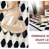 Elegant Black and White Geometric Flow(Black)