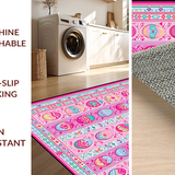 Ultra Soft Area Rug, Non Slip, Stain Resistant, Washable Area Rugs for Living Room, Bedroom, Bright Cheerful Decorative Aesthetic(Pink)