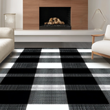 Rustic Black and White Check Motif(Black)