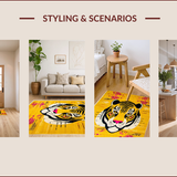Ultra Soft Area Rug, Non Slip, Stain Resistant, Washable Area Rugs for Living Room, Bedroom, Rustic Textured Boho Style(Yellow)