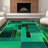 Ultra Soft Area Rug, Non Slip, Stain Resistant, Washable Area Rugs for Living Room, Bedroom, Vibrant Modern Patterned Elegance(Green)