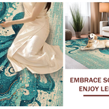 Ultra Soft Area Rug, Non Slip, Stain Resistant, Washable Area Rugs for Living Room, Bedroom, Elegant Octopus Rug with Fluid Tentacle Motif for Stylish Home Decor(Blue)