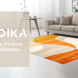 Ultra Soft Area Rug, Non Slip, Stain Resistant, Washable Area Rugs for Living Room, Bedroom, Minimalist Soft Toned Artistic Expression(Orange)