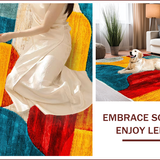 Ultra Soft Area Rug, Non Slip, Stain Resistant, Washable Area Rugs for Living Room, Bedroom, Vibrant Multicolor Poolside Non-Slip Porch Mat(Red)