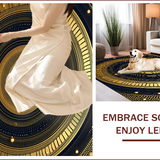 Ultra Soft Area Rug, Non Slip, Stain Resistant, Washable Area Rugs for Living Room, Bedroom, Plush Round Yoga Meditation Gold Floor Mat(Gold)