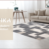 Ultra Soft Area Rug, Non Slip, Stain Resistant, Washable Area Rugs for Living Room, Bedroom, Chic Neutral Toned Linear Design(Gray)