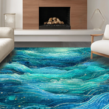 Ultra Soft Area Rug, Non Slip, Stain Resistant, Washable Area Rugs for Living Room, Bedroom, 3D Octopus Illusion Rug Runner Nautical Ocean Depths Graphic Printed Mat(Blue)