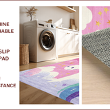 Ultra Soft Area Rug, Non Slip, Stain Resistant, Washable Area Rugs for Living Room, Bedroom, Whimsical Pastel Unicorn Fantasy(Purple)