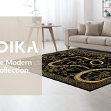 Vibrant Retro Snakes and Leaves(Black)