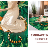 Ultra Soft Area Rug, Non Slip, Stain Resistant, Washable Area Rugs for Living Room, Bedroom, Playful Contemporary Animal Aesthetic(Green)