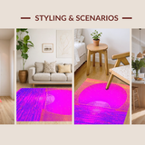 Ultra Soft Area Rug, Non Slip, Stain Resistant, Washable Area Rugs for Living Room, Bedroom, Dynamic Holographic Space Composition(Pink)