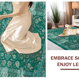 Ultra Soft Area Rug, Non Slip, Stain Resistant, Washable Area Rugs for Living Room, Bedroom, Forest Palette Timeless Design(Green)
