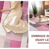 Ultra Soft Area Rug, Non Slip, Stain Resistant, Washable Area Rugs for Living Room, Bedroom, Bow Silhouette Rug with Unique Uno Reverse Graphic and Pink Tones(Pink)
