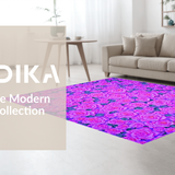 Ultra Soft Area Rug, Non Slip, Stain Resistant, Washable Area Rugs for Living Room, Bedroom, Artistic Girly Garden Style(Purple)