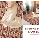 Ultra Soft Area Rug, Non Slip, Stain Resistant, Washable Area Rugs for Living Room, Bedroom, Rustic Gingerbread Braided Aesthetic(Red)