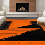 Ultra Soft Area Rug, Non Slip, Stain Resistant, Washable Area Rugs for Living Room, Bedroom, Evocative Black and Orange Harmony(Orange)