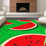 Ultra Soft Area Rug, Non Slip, Stain Resistant, Washable Area Rugs for Living Room, Bedroom, Playful Tropical Fruit Motif(Red)