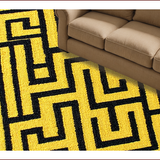Ultra Soft Area Rug, Non Slip, Stain Resistant, Washable Area Rugs for Living Room, Bedroom, 3D Geometric Yoga Space Soft Washable Carpet(Gold)