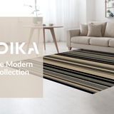Ultra Soft Area Rug, Non Slip, Stain Resistant, Washable Area Rugs for Living Room, Bedroom, Contemporary Neutral Stripe Design(Beige)