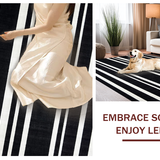 Ultra Soft Area Rug, Non Slip, Stain Resistant, Washable Area Rugs for Living Room, Bedroom, Bold Striped Accent Carpet with Modern Flair(Black)