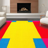 Ultra Soft Area Rug, Non Slip, Stain Resistant, Washable Area Rugs for Living Room, Bedroom, Joyful Brightly Colored Curves(Red)