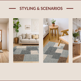 Ultra Soft Area Rug, Non Slip, Stain Resistant, Washable Area Rugs for Living Room, Bedroom, Non-Slip Boho Bedroom Rug for Minimal Living(Beige)