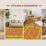 Ultra Soft Area Rug, Non Slip, Stain Resistant, Washable Area Rugs for Living Room, Bedroom, Lively Plush Tufted Whimsy Creation(Orange)