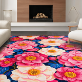 Ultra Soft Area Rug, Non Slip, Stain Resistant, Washable Area Rugs for Living Room, Bedroom, Contemporary Color Splash Pattern(Pink)