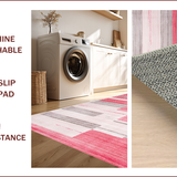 Ultra Soft Area Rug, Non Slip, Stain Resistant, Washable Area Rugs for Living Room, Bedroom, Trendy Marbleized Abstract Aesthetic(Pink)