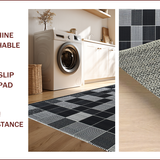 Ultra Soft Area Rug, Non Slip, Stain Resistant, Washable Area Rugs for Living Room, Bedroom, Sophisticated Minimalist Grid Pattern(Black)